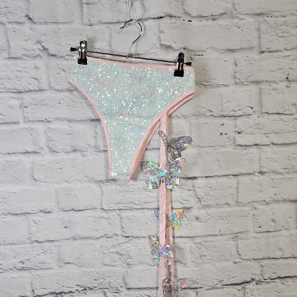 Glittery Butterfly Women's Festival Bottoms